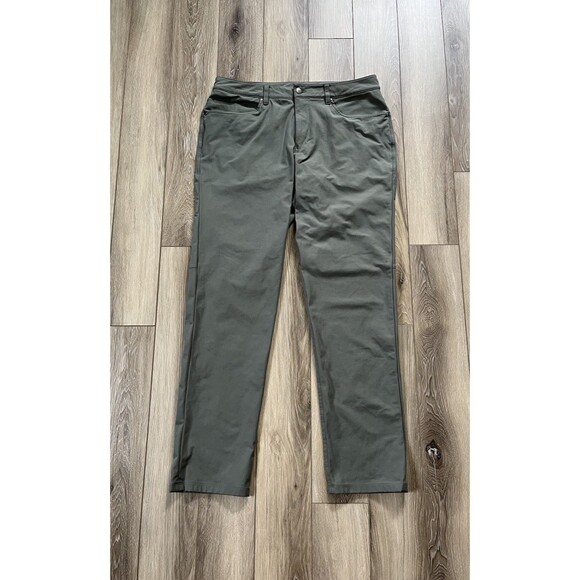 Lululemon ABC Pants Mens 34x32 Sage Green Slim Fit Chino Stretch - Picture 1 of 7